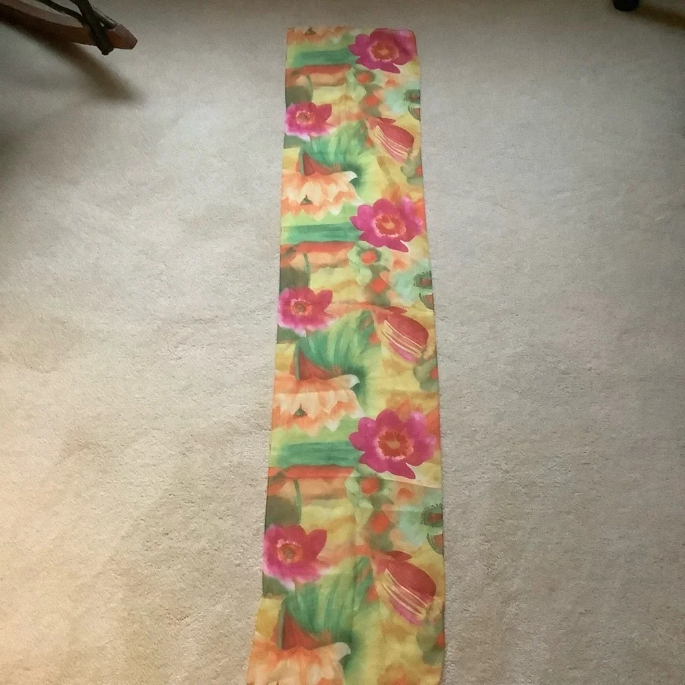 Two Vintage Floral Scarves